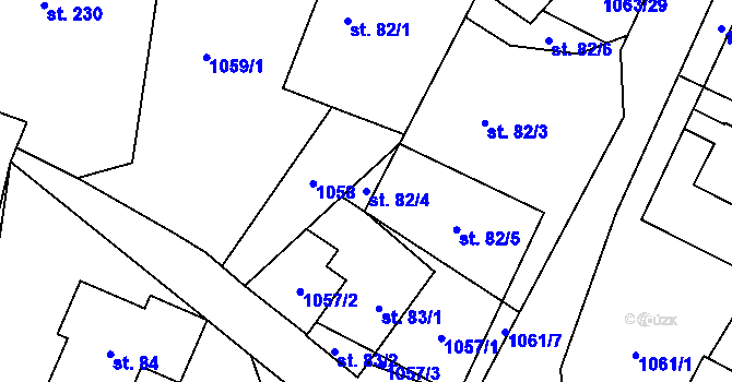 Parcela st. 82/4 v KÚ Roztoky u Jilemnice, Katastrální mapa