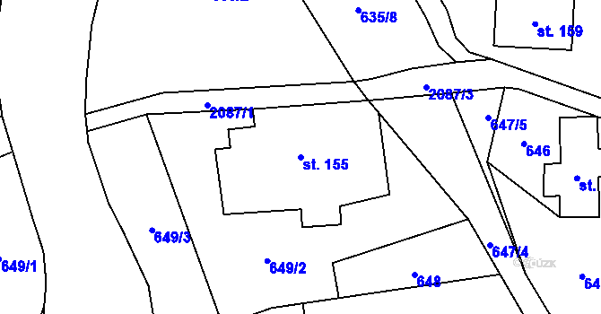 Parcela st. 155 v KÚ Roztoky u Jilemnice, Katastrální mapa