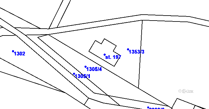 Parcela st. 197 v KÚ Roztoky u Jilemnice, Katastrální mapa