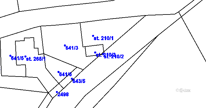 Parcela st. 210/2 v KÚ Roztoky u Jilemnice, Katastrální mapa