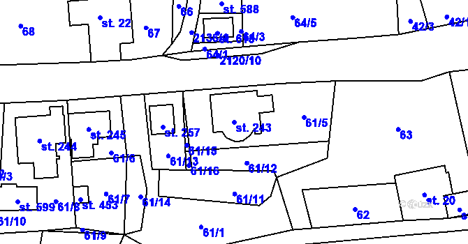 Parcela st. 243 v KÚ Roztoky u Jilemnice, Katastrální mapa
