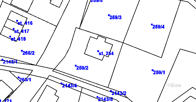 Parcela st. 254 v KÚ Roztoky u Jilemnice, Katastrální mapa