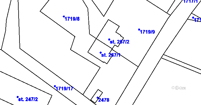 Parcela st. 267/1 v KÚ Roztoky u Jilemnice, Katastrální mapa