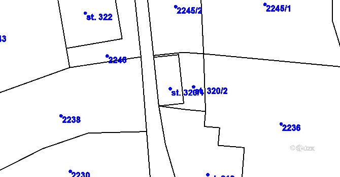 Parcela st. 320/1 v KÚ Roztoky u Jilemnice, Katastrální mapa