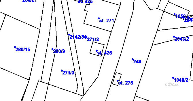 Parcela st. 426 v KÚ Roztoky u Jilemnice, Katastrální mapa