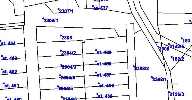 Parcela st. 439 v KÚ Roztoky u Jilemnice, Katastrální mapa