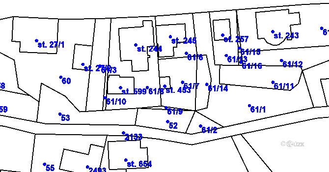 Parcela st. 453 v KÚ Roztoky u Jilemnice, Katastrální mapa