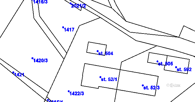 Parcela st. 504 v KÚ Roztoky u Jilemnice, Katastrální mapa