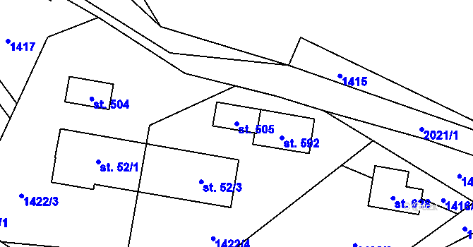 Parcela st. 505 v KÚ Roztoky u Jilemnice, Katastrální mapa