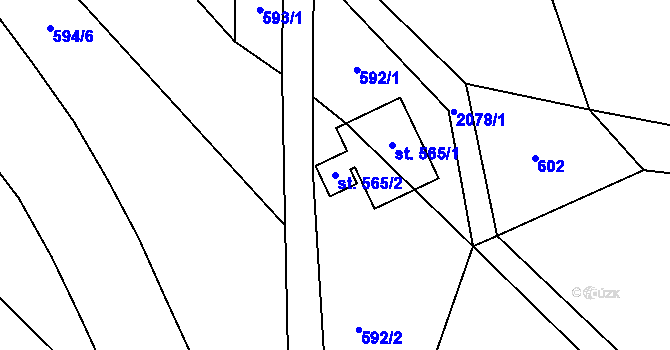 Parcela st. 565/2 v KÚ Roztoky u Jilemnice, Katastrální mapa