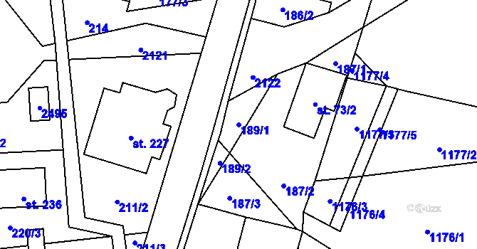 Parcela st. 189/1 v KÚ Roztoky u Jilemnice, Katastrální mapa