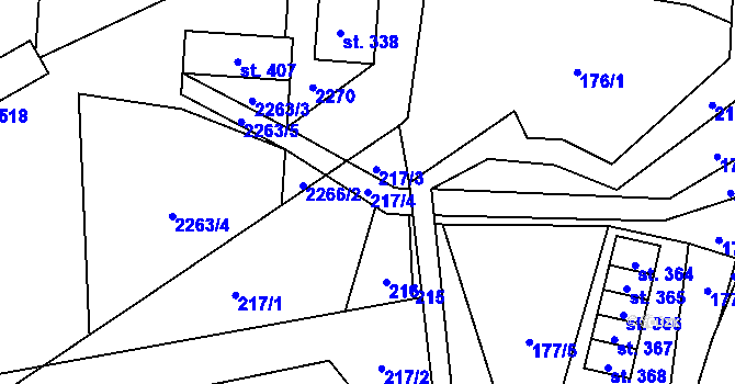 Parcela st. 217/4 v KÚ Roztoky u Jilemnice, Katastrální mapa
