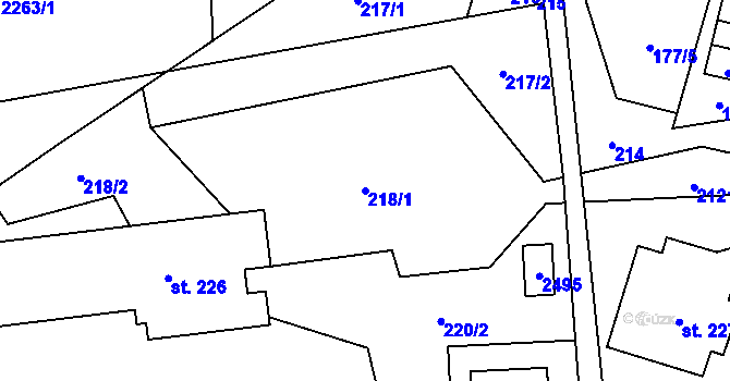 Parcela st. 218/1 v KÚ Roztoky u Jilemnice, Katastrální mapa