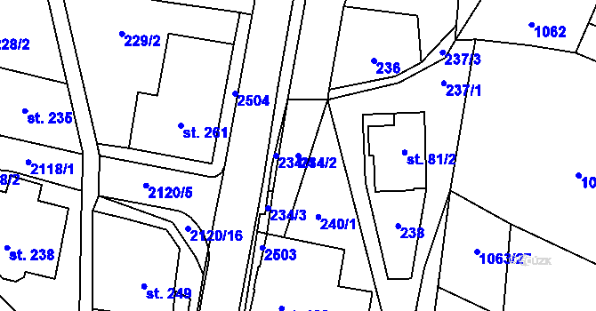 Parcela st. 234/2 v KÚ Roztoky u Jilemnice, Katastrální mapa