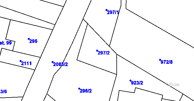 Parcela st. 297/2 v KÚ Roztoky u Jilemnice, Katastrální mapa