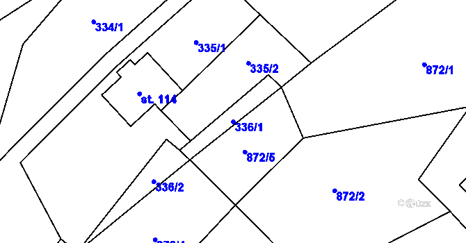 Parcela st. 336/1 v KÚ Roztoky u Jilemnice, Katastrální mapa
