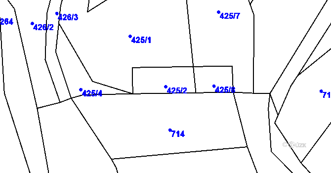 Parcela st. 425/2 v KÚ Roztoky u Jilemnice, Katastrální mapa