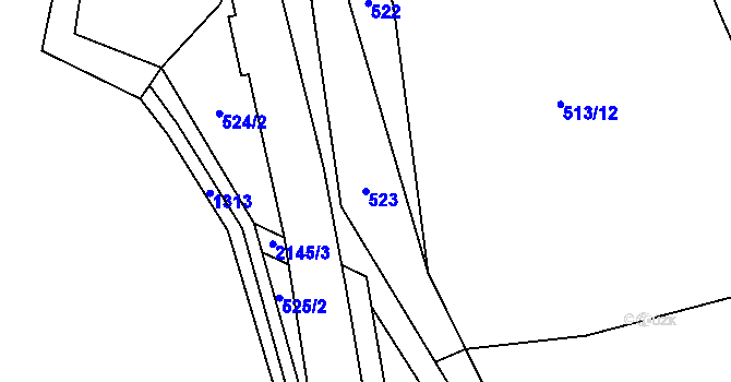 Parcela st. 523 v KÚ Roztoky u Jilemnice, Katastrální mapa
