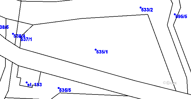 Parcela st. 535/1 v KÚ Roztoky u Jilemnice, Katastrální mapa