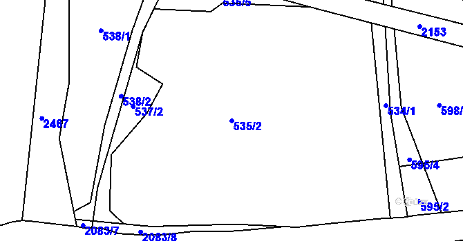 Parcela st. 535/2 v KÚ Roztoky u Jilemnice, Katastrální mapa