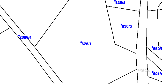Parcela st. 628/1 v KÚ Roztoky u Jilemnice, Katastrální mapa