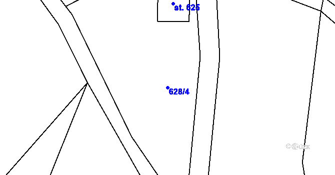 Parcela st. 628/4 v KÚ Roztoky u Jilemnice, Katastrální mapa