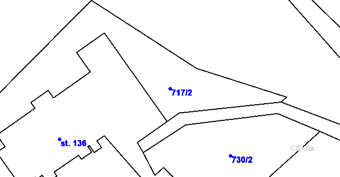 Parcela st. 717/2 v KÚ Roztoky u Jilemnice, Katastrální mapa