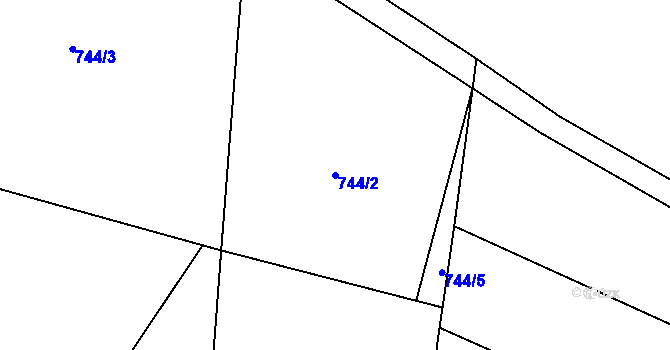Parcela st. 744/2 v KÚ Roztoky u Jilemnice, Katastrální mapa