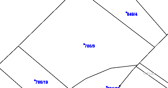 Parcela st. 786/9 v KÚ Roztoky u Jilemnice, Katastrální mapa
