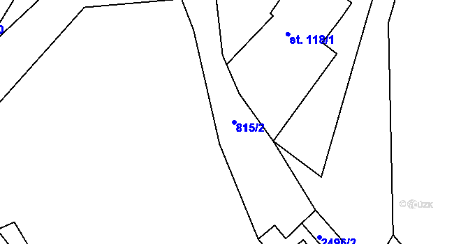 Parcela st. 815/2 v KÚ Roztoky u Jilemnice, Katastrální mapa