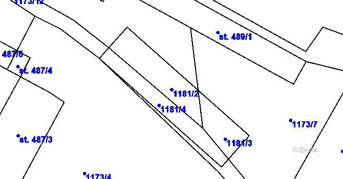 Parcela st. 1181/2 v KÚ Roztoky u Jilemnice, Katastrální mapa
