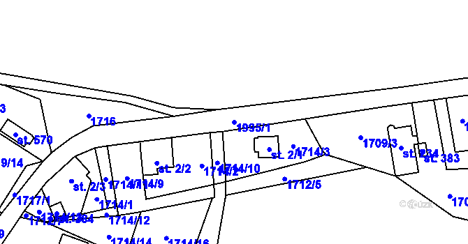 Parcela st. 1995/1 v KÚ Roztoky u Jilemnice, Katastrální mapa