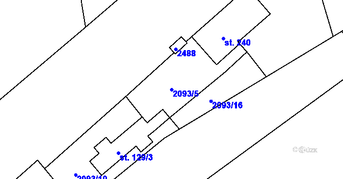 Parcela st. 2093/5 v KÚ Roztoky u Jilemnice, Katastrální mapa