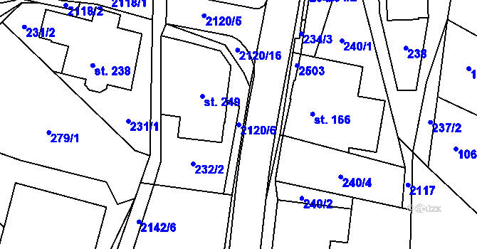 Parcela st. 2120/6 v KÚ Roztoky u Jilemnice, Katastrální mapa