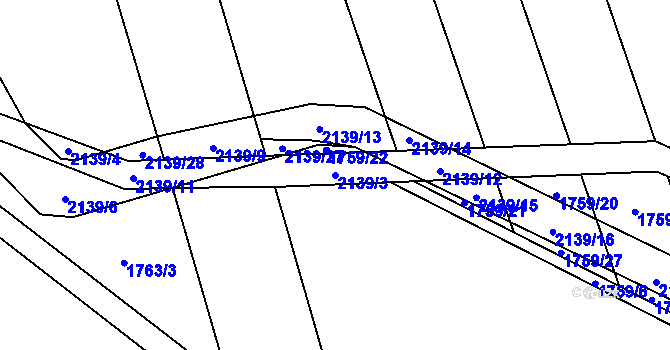 Parcela st. 2139/3 v KÚ Roztoky u Jilemnice, Katastrální mapa