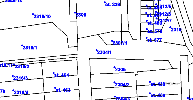 Parcela st. 2304/1 v KÚ Roztoky u Jilemnice, Katastrální mapa