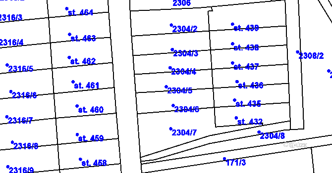 Parcela st. 2304/5 v KÚ Roztoky u Jilemnice, Katastrální mapa