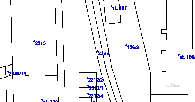 Parcela st. 2398 v KÚ Roztoky u Jilemnice, Katastrální mapa