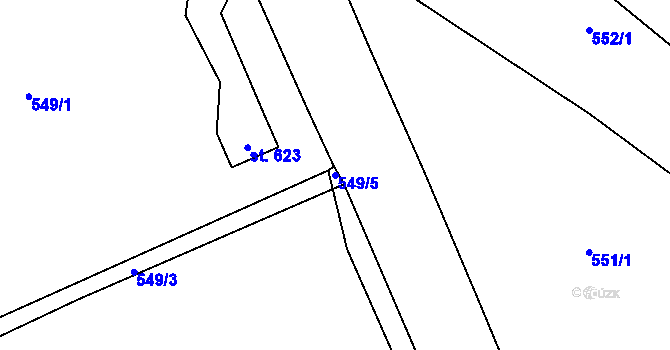 Parcela st. 549/5 v KÚ Roztoky u Jilemnice, Katastrální mapa