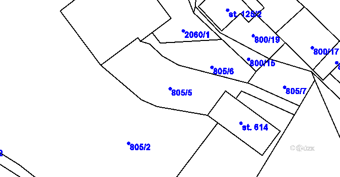 Parcela st. 805/5 v KÚ Roztoky u Jilemnice, Katastrální mapa