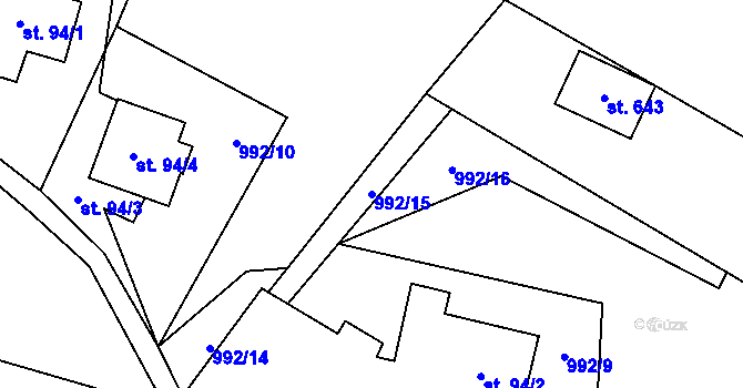 Parcela st. 992/15 v KÚ Roztoky u Jilemnice, Katastrální mapa