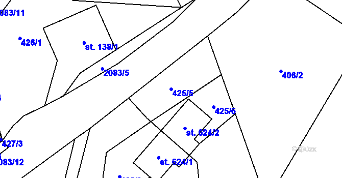 Parcela st. 425/5 v KÚ Roztoky u Jilemnice, Katastrální mapa