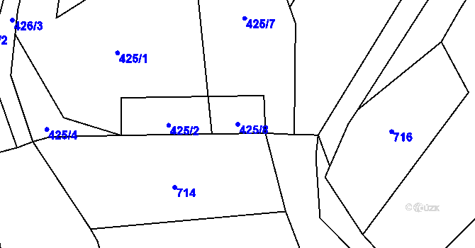 Parcela st. 425/8 v KÚ Roztoky u Jilemnice, Katastrální mapa