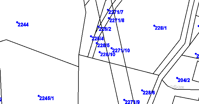 Parcela st. 228/10 v KÚ Roztoky u Jilemnice, Katastrální mapa