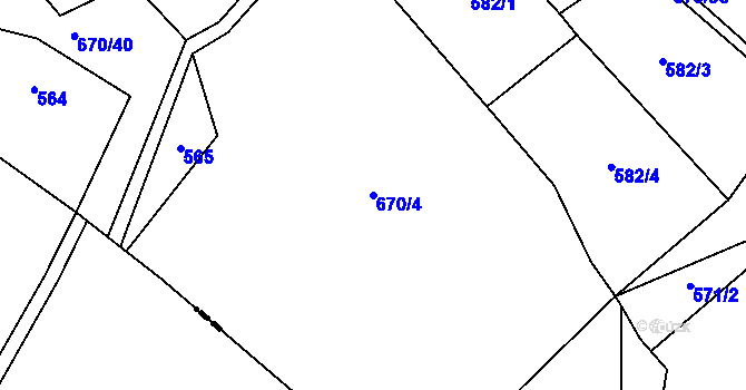 Parcela st. 670/4 v KÚ Roztoky u Jilemnice, Katastrální mapa