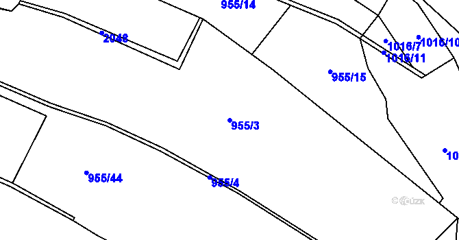 Parcela st. 955/3 v KÚ Roztoky u Jilemnice, Katastrální mapa