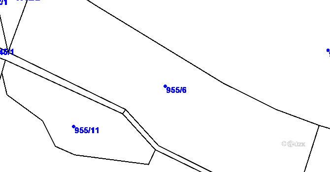 Parcela st. 955/6 v KÚ Roztoky u Jilemnice, Katastrální mapa