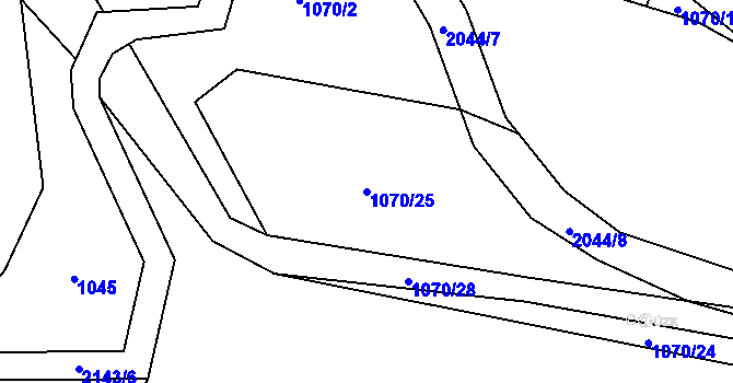 Parcela st. 1070/25 v KÚ Roztoky u Jilemnice, Katastrální mapa