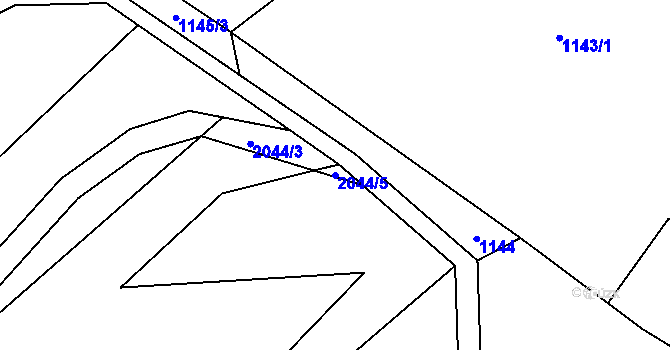 Parcela st. 2044/5 v KÚ Roztoky u Jilemnice, Katastrální mapa