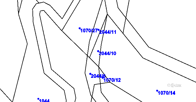 Parcela st. 2044/10 v KÚ Roztoky u Jilemnice, Katastrální mapa